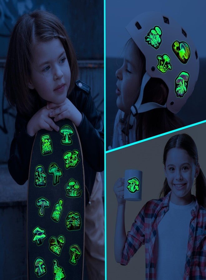 Robmoda 50 Pcs Neon Mushroom Stickers for Kids Glow in The Dark, Waterproof Vinyl Vegetation Decals for Water Bottle Laptop, Teens Girls Boys Students Adults Decor Pack - Image 5